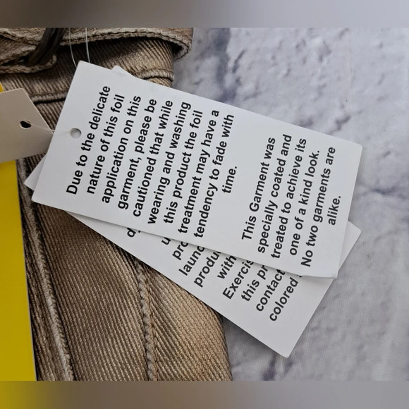 NWT Circus NY Slouchy Cargo Jeans Gold Metallic High waist Wide Leg sz 24 - Picture 8 of 16